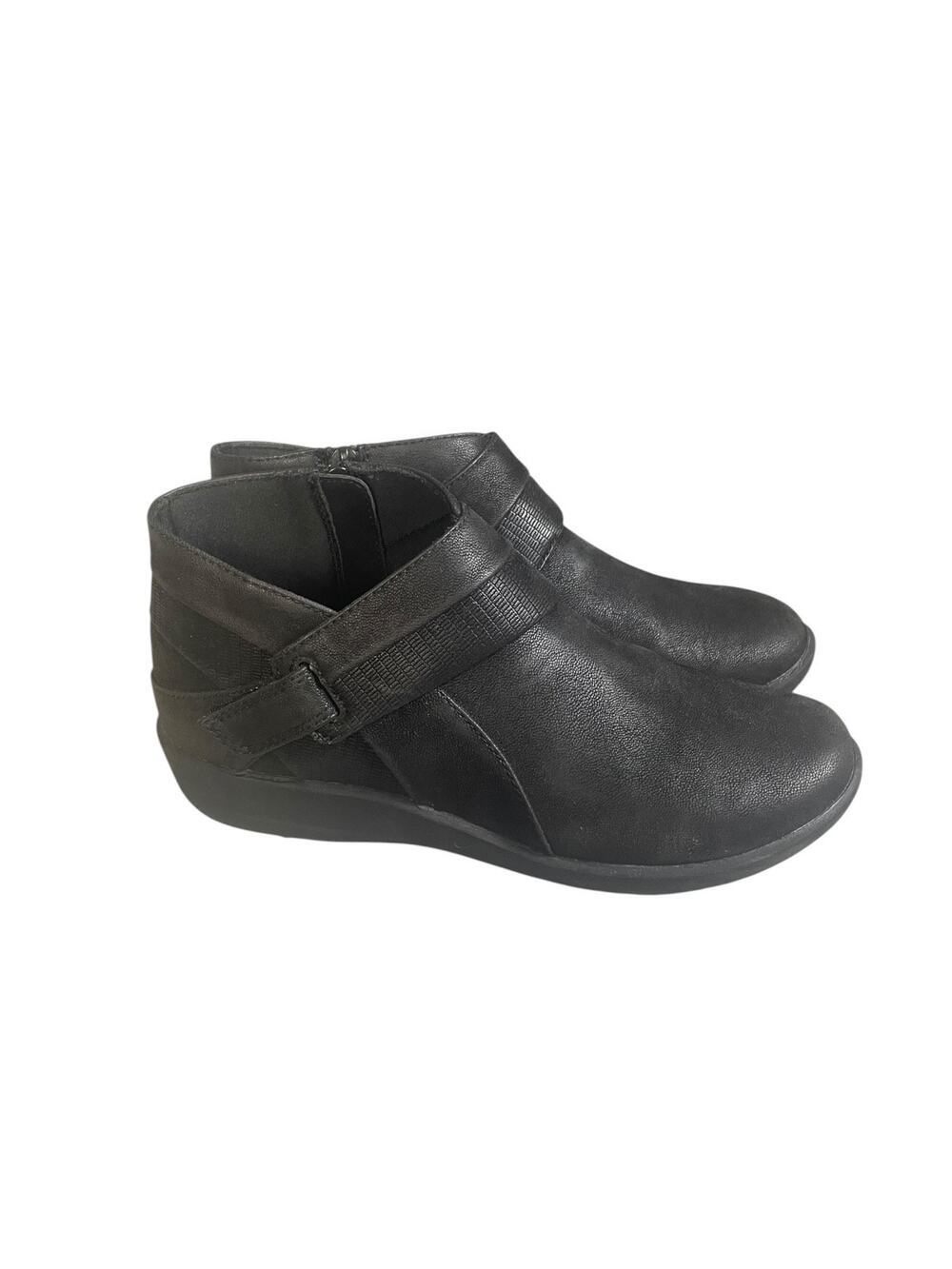 Clarks Cloudsteppers Women’s Sillian Rani Black Ankle Comfort Boots Size-7.5M